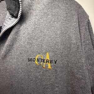 Gray Fleece Pullover with Embroidered Logo